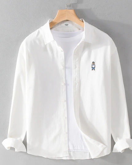 Casual Slim Fit Cotton Shirt - Breathable Long Sleeve for Outdoor Style