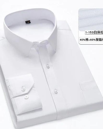 Classic Men's Long Sleeve Dress Shirt - Black and White Patchwork