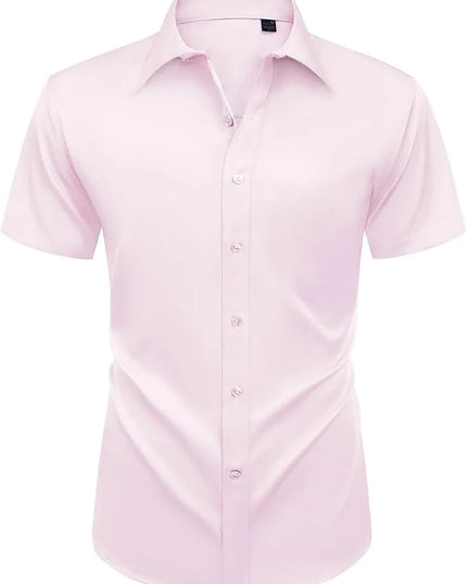 Classic Men's Slim Fit Short Sleeve Business Shirt - Non-Ironing 5XL