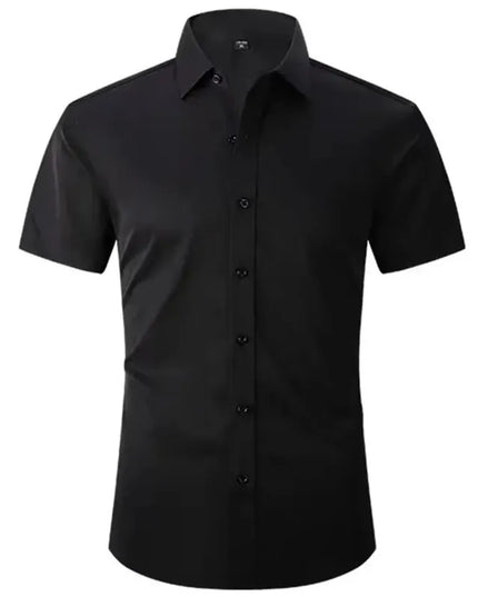 Classic Men's Slim Fit Short Sleeve Business Shirt - Non-Ironing 5XL
