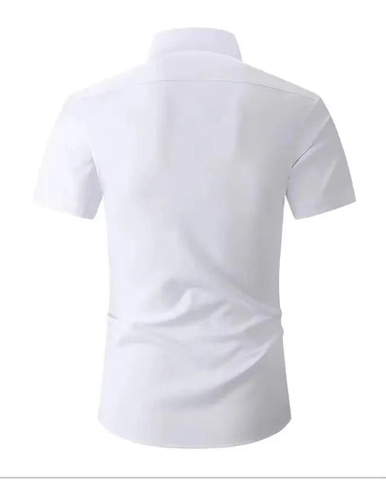 Classic Men's Slim Fit Short Sleeve Business Shirt - Non-Ironing 5XL