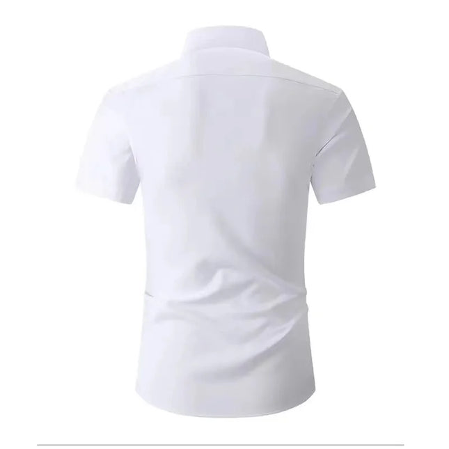 Classic Men's Slim Fit Short Sleeve Business Shirt - Non-Ironing 5XL