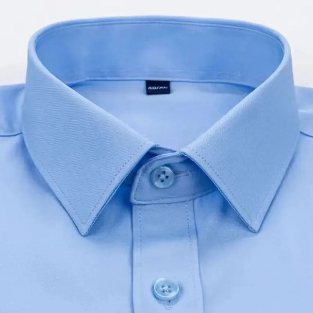 Classic Men's Slim Fit Short Sleeve Business Shirt - Non-Ironing 5XL