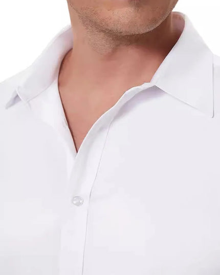 Classic Men's Slim Fit Short Sleeve Business Shirt - Non-Ironing 5XL