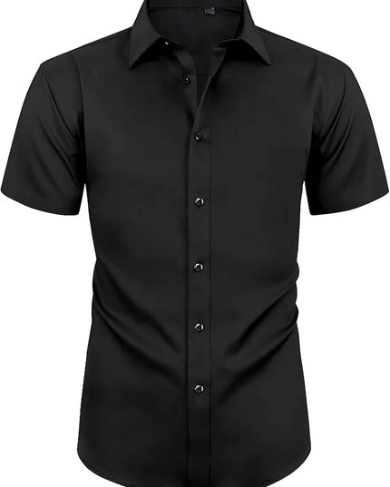 Classic Men's Slim Fit Short Sleeve Business Shirt - Non-Ironing 5XL