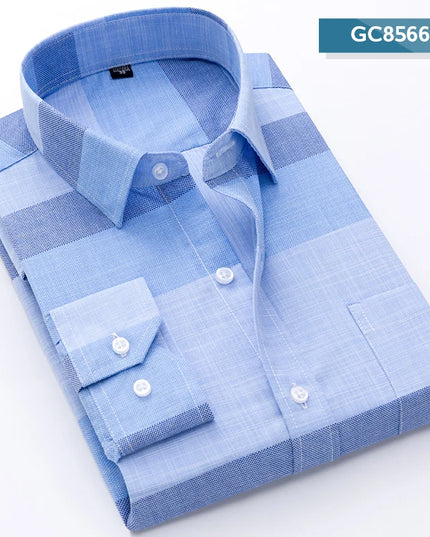 Classic Plaid Long Sleeve Button Down Shirt for Men - Soft & Casual