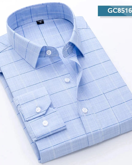 Classic Plaid Long Sleeve Button Down Shirt for Men - Soft & Casual
