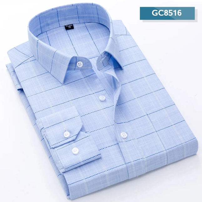 Classic Plaid Long Sleeve Button Down Shirt for Men - Soft & Casual
