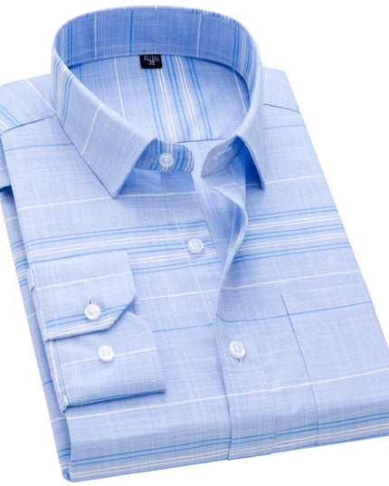 Classic Plaid Long Sleeve Button Down Shirt for Men - Soft & Casual