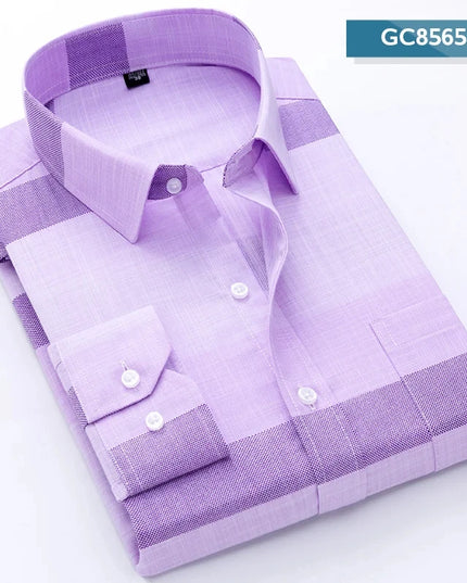 Classic Plaid Long Sleeve Button Down Shirt for Men - Soft & Casual