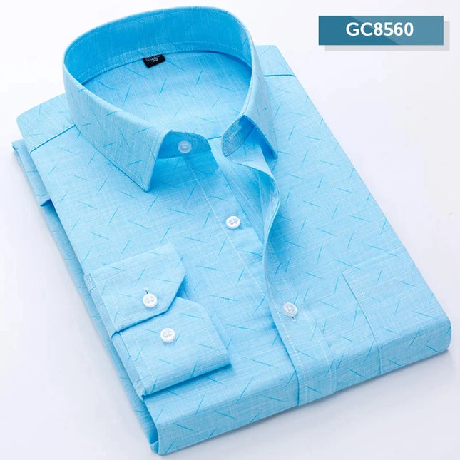 Classic Plaid Long Sleeve Button Down Shirt for Men - Soft & Casual