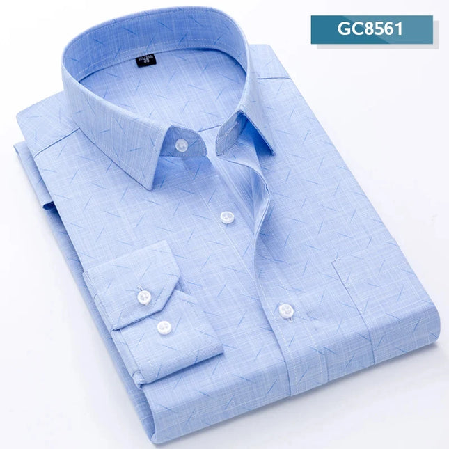 Classic Plaid Long Sleeve Button Down Shirt for Men - Soft & Casual