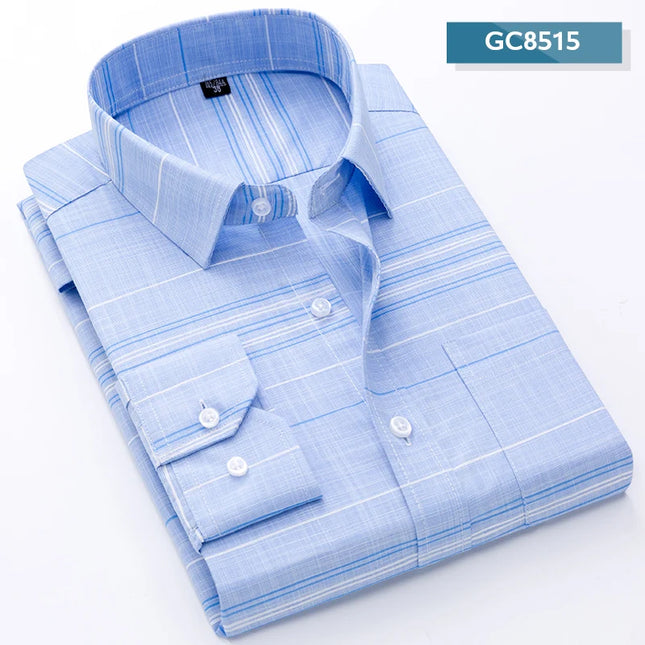 Classic Plaid Long Sleeve Button Down Shirt for Men - Soft & Casual