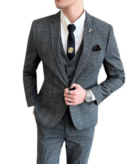 Elegant 7XL Hemp Suit - Blazer, Vest & Trousers for Gentlemen