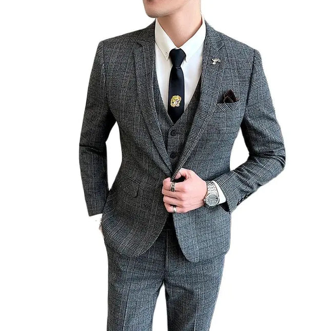 Elegant 7XL Hemp Suit - Blazer, Vest & Trousers for Gentlemen