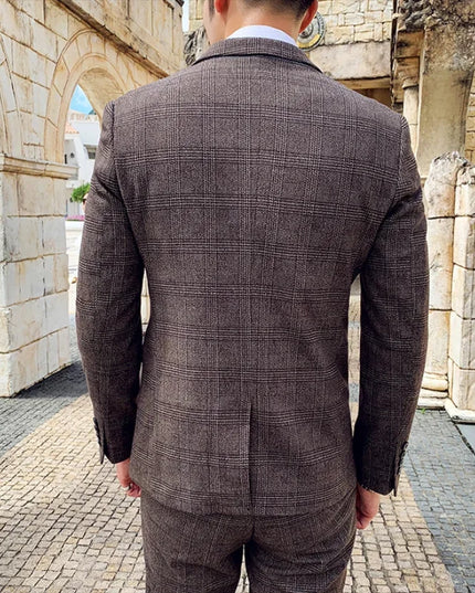 Elegant 7XL Hemp Suit - Blazer, Vest & Trousers for Gentlemen