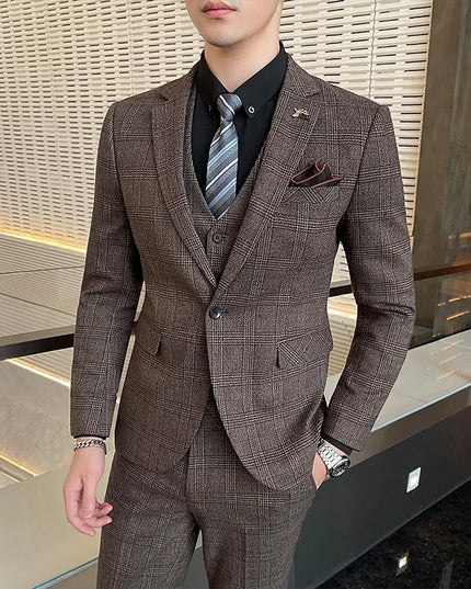 Elegant 7XL Hemp Suit - Blazer, Vest & Trousers for Gentlemen