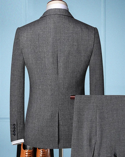 Elegant Men's 3-Piece Suit - Blazer, Vest, Pants, Slim Fit Style