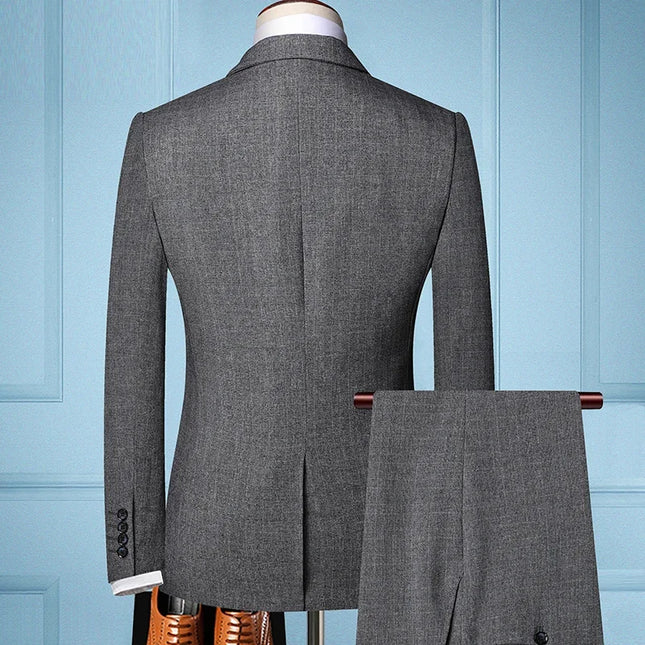 Elegant Men's 3-Piece Suit - Blazer, Vest, Pants, Slim Fit Style