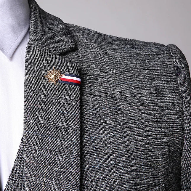 Elegant Men's 3-Piece Suit - Blazer, Vest, Pants, Slim Fit Style