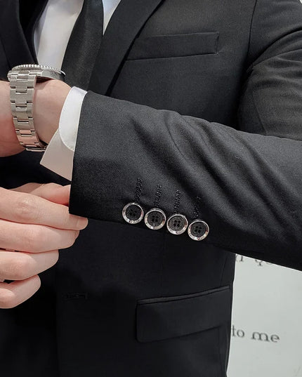 Elegant Men's Business Suit - Slim Fit Plus Size Dress Wedding Attire