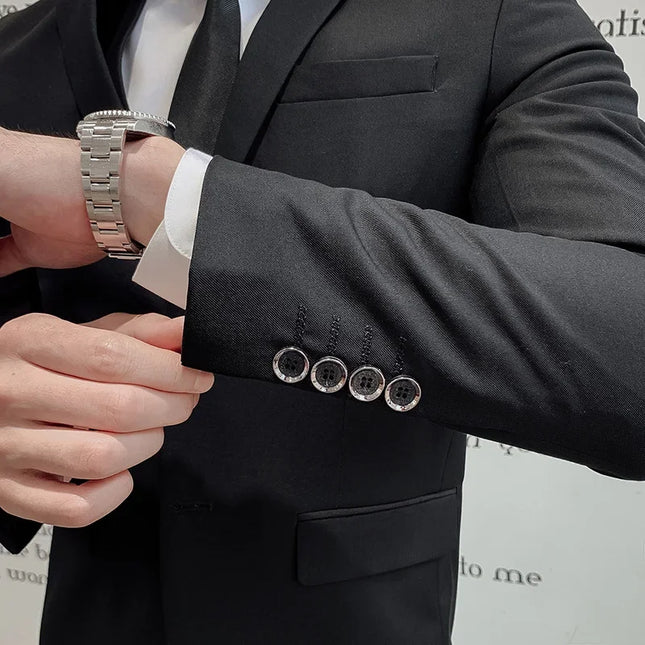 Elegant Men's Business Suit - Slim Fit Plus Size Dress Wedding Attire