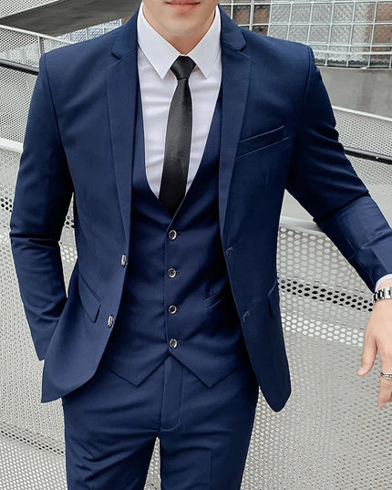 Elegant Men's Business Suit - Slim Fit Plus Size Dress Wedding Attire