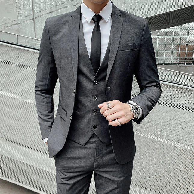Elegant Men's Business Suit - Slim Fit Plus Size Dress Wedding Attire