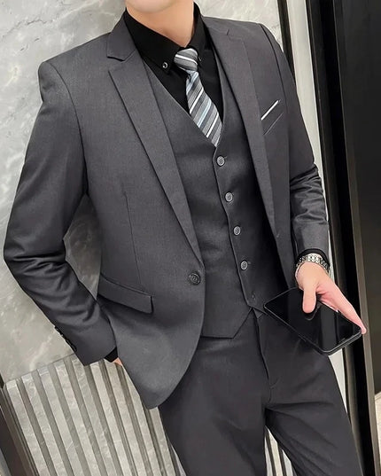 Elegant Men's Suit Set - Blazer, Vest & Pants for Weddings