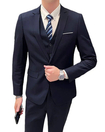 Elegant Men's Suit Set - Blazer, Vest & Pants for Weddings