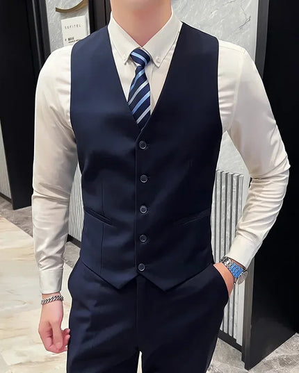 Elegant Men's Suit Set - Blazer, Vest & Pants for Weddings
