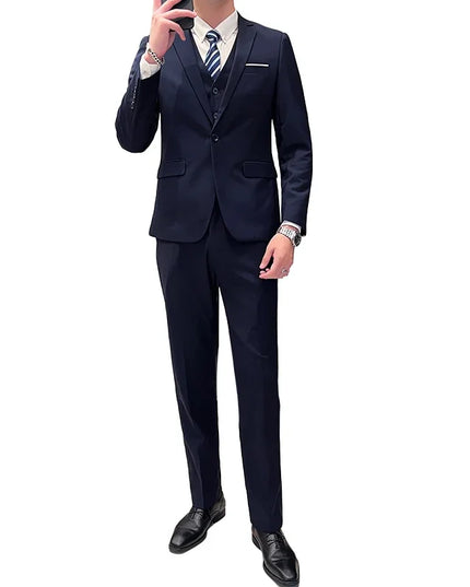 Elegant Men's Suit Set - Blazer, Vest & Pants for Weddings