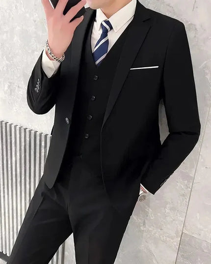 Elegant Men's Suit Set - Blazer, Vest & Pants for Weddings
