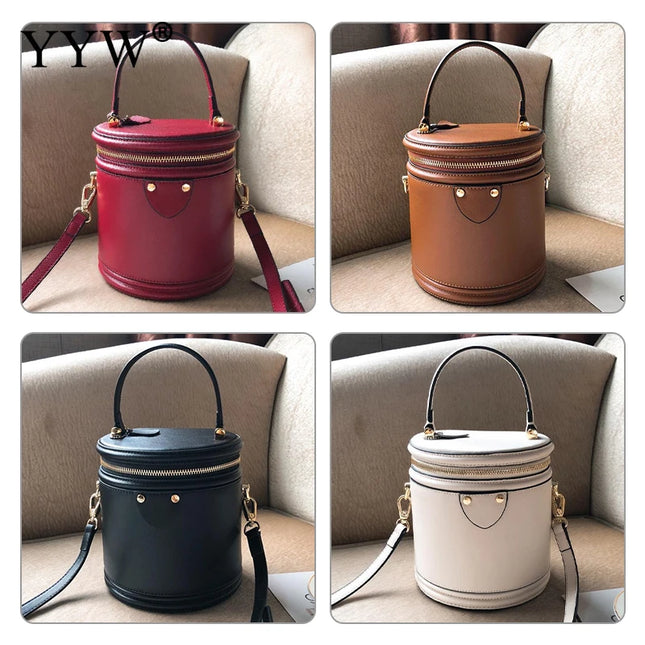 Vintage PU Leather Bucket Box - VOLDRI