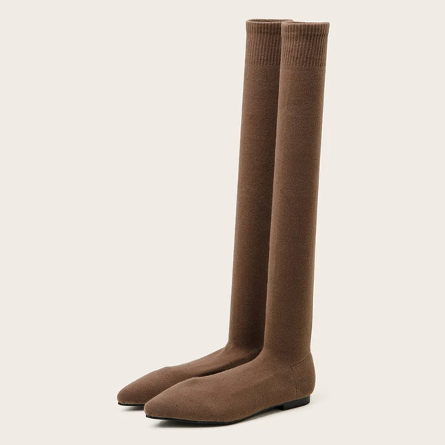 Slim Leg Thigh High Sock Boots - VOLDRI