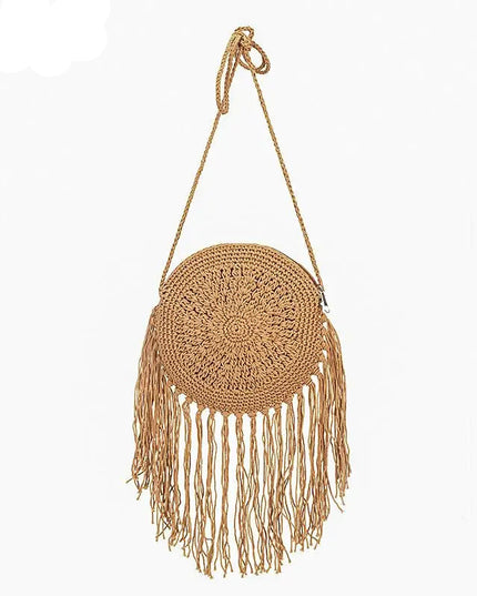 Round Straw Bag Clutch Handbag - VOLDRI