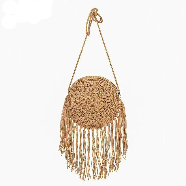 Round Straw Bag Clutch Handbag - VOLDRI