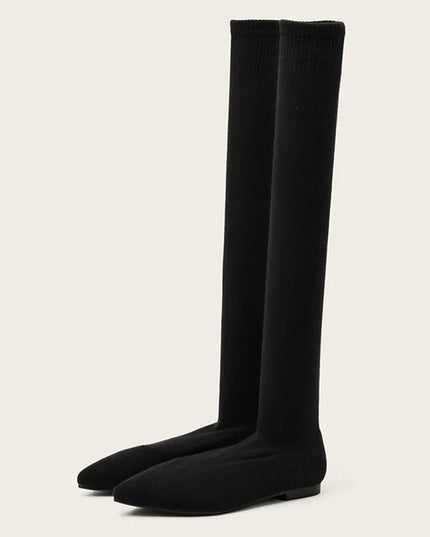 Slim Leg Thigh High Sock Boots - VOLDRI