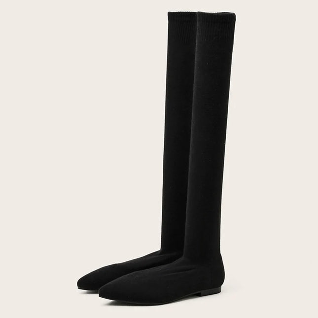 Slim Leg Thigh High Sock Boots - VOLDRI