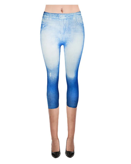 Capri Leggings Jeggings Butterfly Printed - VOLDRI