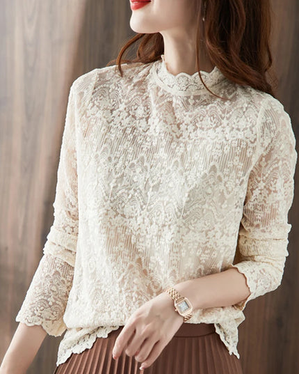 Embroidery Lace Flower Crochet Shirts - VOLDRI