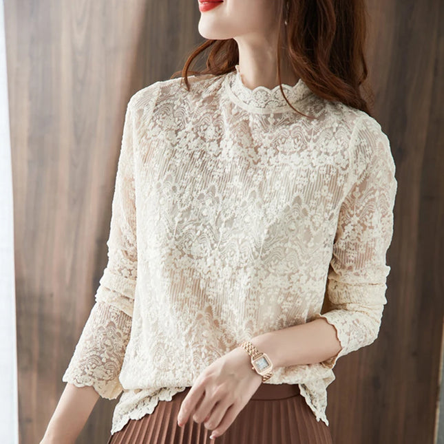 Embroidery Lace Flower Crochet Shirts - VOLDRI