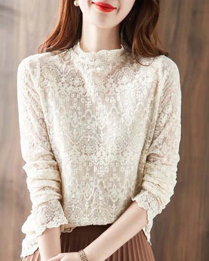 Embroidery Lace Flower Crochet Shirts - VOLDRI