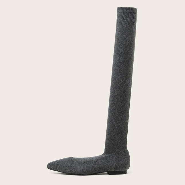 Slim Leg Thigh High Sock Boots - VOLDRI