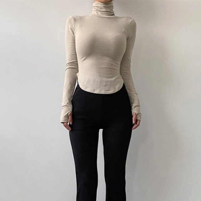 Turtleneck Long Sleeve Shirt - VOLDRI