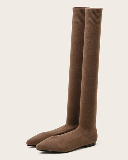 Slim Leg Thigh High Sock Boots - VOLDRI