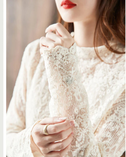 Embroidery Lace Flower Crochet Shirts - VOLDRI