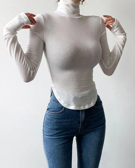 Turtleneck Long Sleeve Shirt - VOLDRI