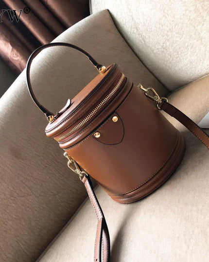 Vintage PU Leather Bucket Box - VOLDRI