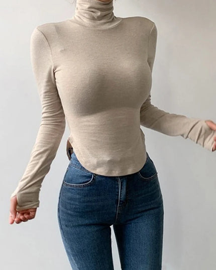 Turtleneck Long Sleeve Shirt - VOLDRI